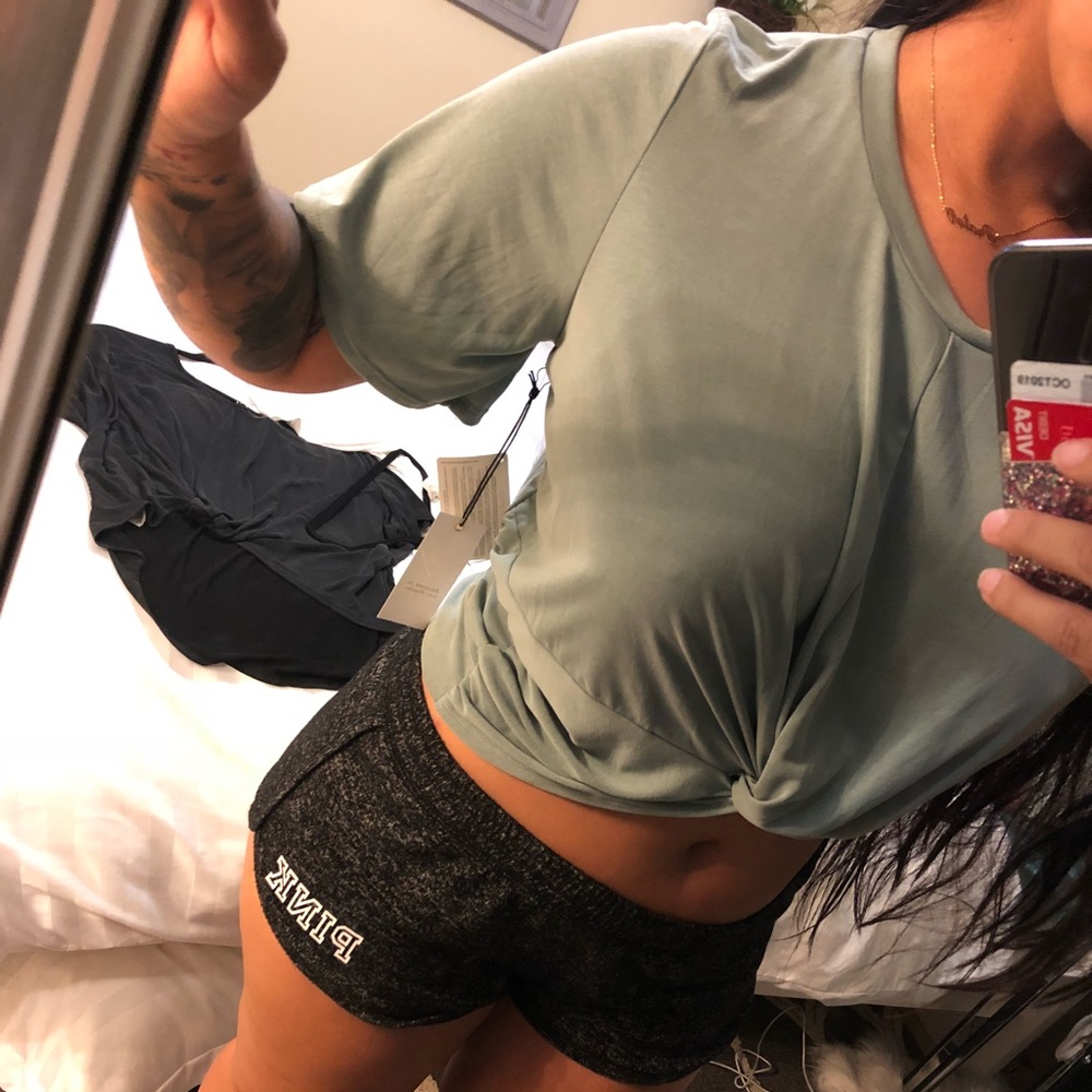 NWT CUTE CROP TIED BLOUSES SEE MODELED PICS!! - Picture 8 of 8